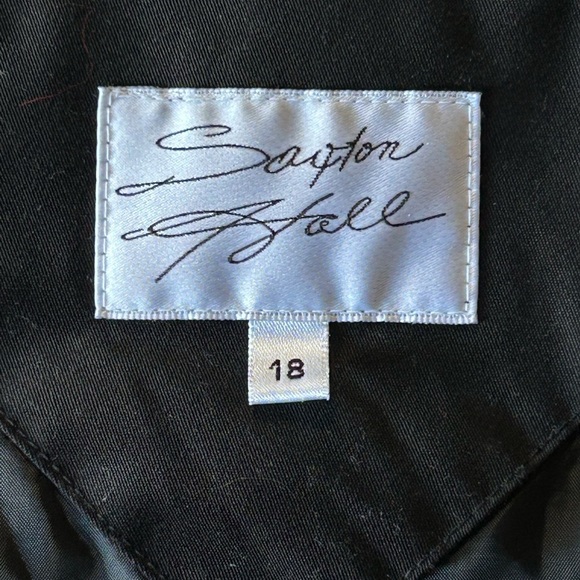 Saxton Hall Longline Full Length Black TrenchCoat Corpcore Fairy GrungeY2K Sz 18 - Picture 8 of 11